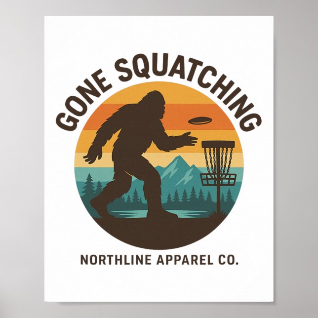 Gone Squatching Disc Golf Sunset  Poster (Front)