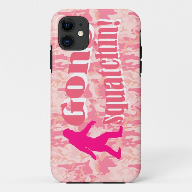 Gone Squatching on pink camouflage Case-Mate iPhone Case (Back)