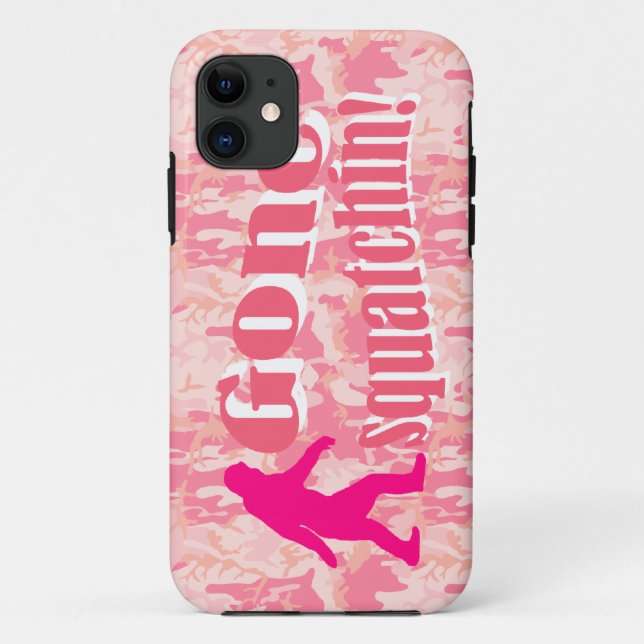 Gone Squatching on pink camouflage Case-Mate iPhone Case (Back)