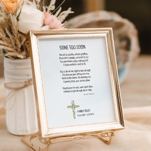 Gone too Soon Funeral Poem Memorial Poster