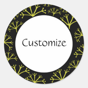 Gone with the Wind Template - Black Classic Round Sticker
