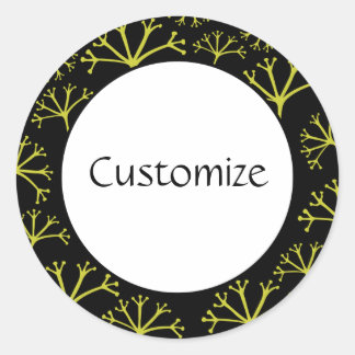 Gone with the Wind Template - Black Classic Round Sticker