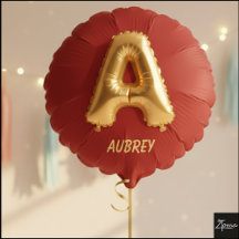 Ballon Lettre A en Feuille d'Or Brillante