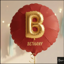 Ballon Lettre B en Feuille d'Or Brillante