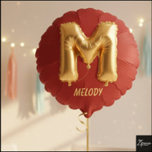 Ballon Lettre M en Feuille d'Or Brillante