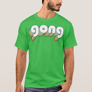 Gong Retro Rainbow Typography Faded Style T-Shirt