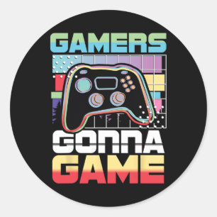 Gonna Game Video Game Player Gaming Funny  Classic Round Sticker