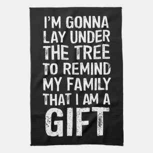 Gonna Lay Under The Tree Xmas Family Gifts Kitchen Towel