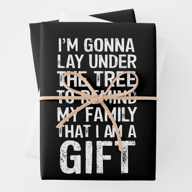 Gonna Lay Under The Tree Xmas Family Gifts Wrapping Paper Sheet (In situ)