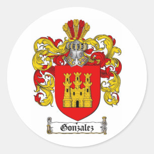 GONZALEZ FAMILY CREST -  GONZALEZ COAT OF ARMS CLASSIC ROUND STICKER