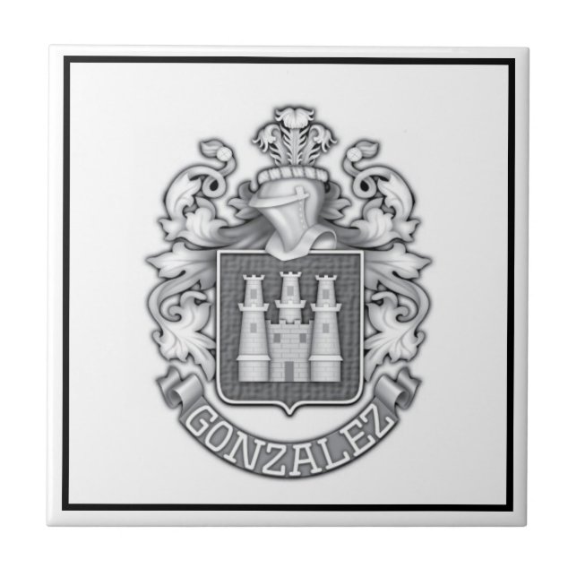  Gonzalez Family Crest   Tile (Front)
