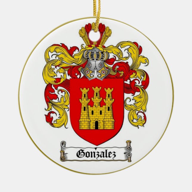  Gonzalez [Spanish] Family Crest * Ceramic Ornament (Front)