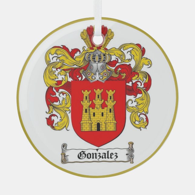  Gonzalez [Spanish] Family Crest *  Glass Ornament (Front)