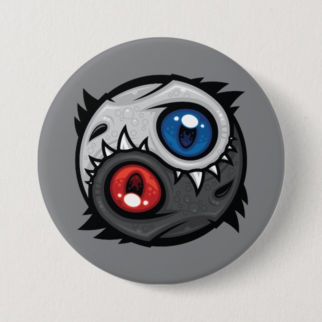 Good and Evil Dragon Yin Yang 3 Inch Round Button (Front)