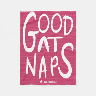 Good At Naps - Hot Pink Fleece Blanket