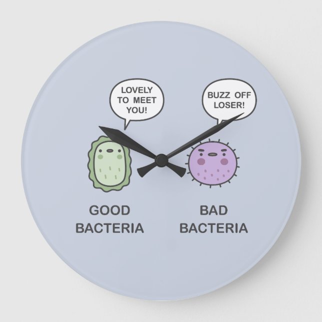 Good Bacteria, Bad Bacteria Large Clock (Front)