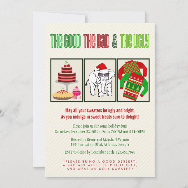 Good Bad Ugly Holiday Party Invite (Front)