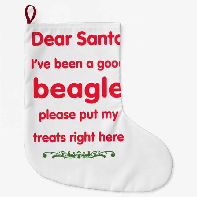 good beagle large christmas stocking (Front)