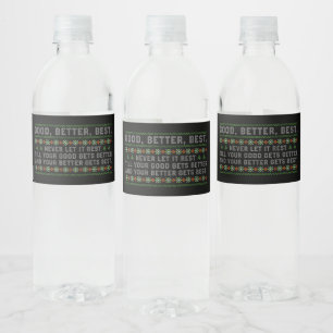 Good Better Best Never Let It Rest Christmas Quote Water Bottle Label