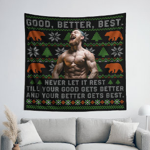 Good Better Best Ugly Christmas Costumize Photos Tapestry