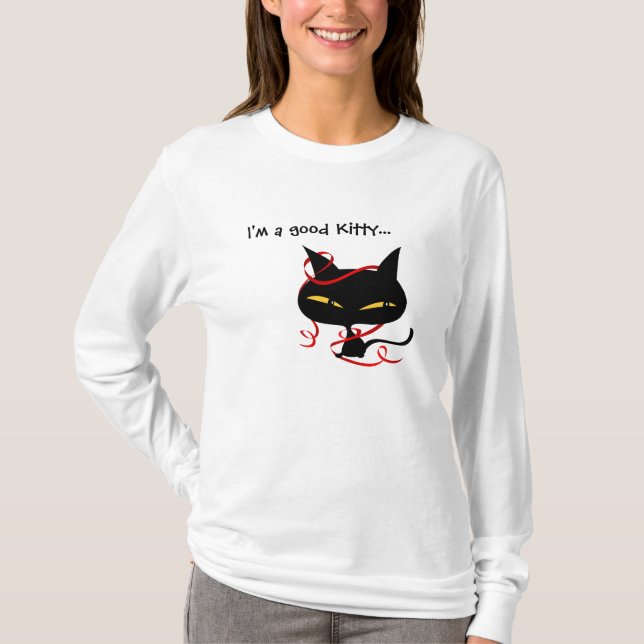 Good Black Kitty Ladies' Long Sleeve T Shirts (Front)