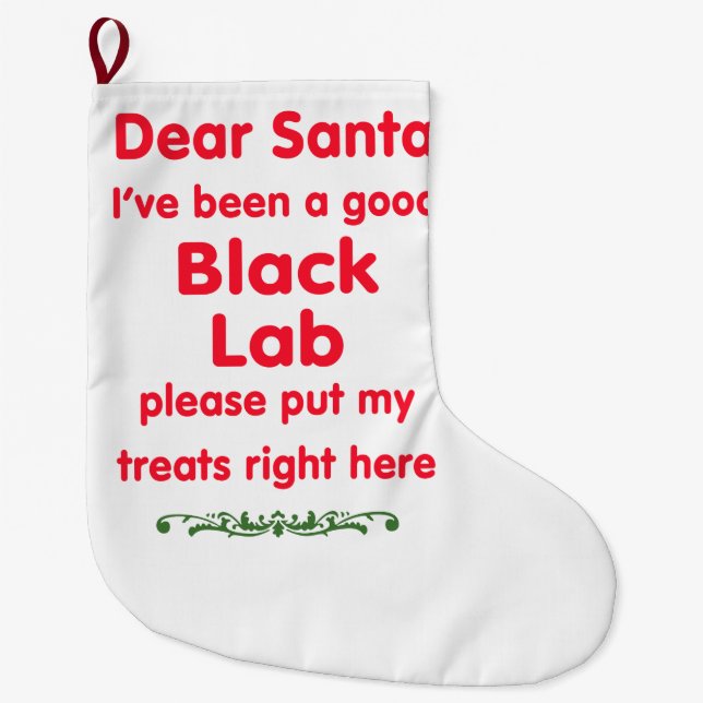 good  Black Lab Large Christmas Stocking (Front)