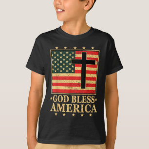 Good Bless America Jesus Christian Cross God Bible T-Shirt