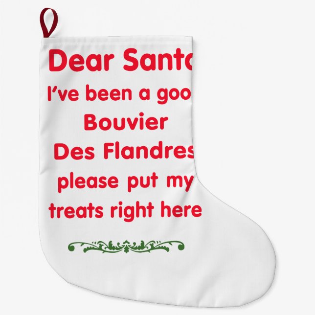 good Bouvier Des Flandres Large Christmas Stocking (Front)