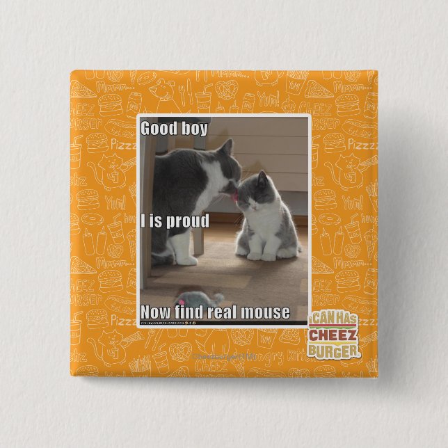 Good boy 2 inch square button (Front)