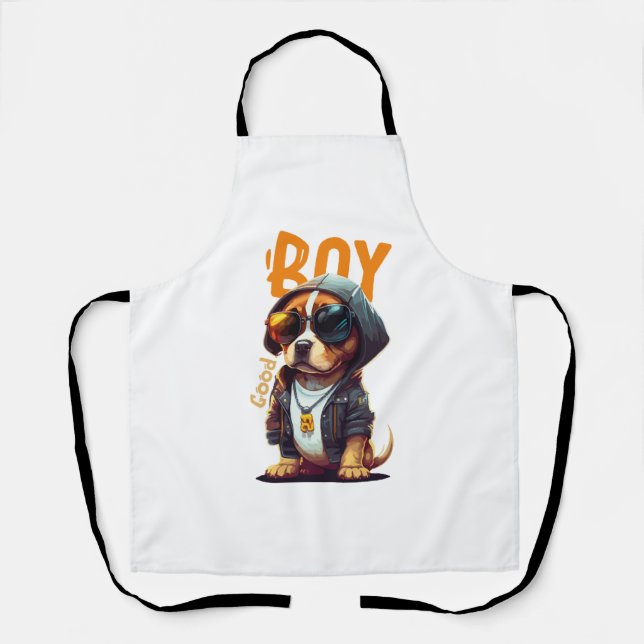 Good Boy Dog Cute Puppy Apron (Front)