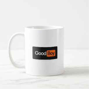 Good Boy Funny Orange and Black Meme Coffee Mug