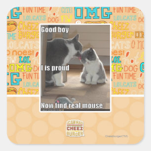 Good boy square sticker