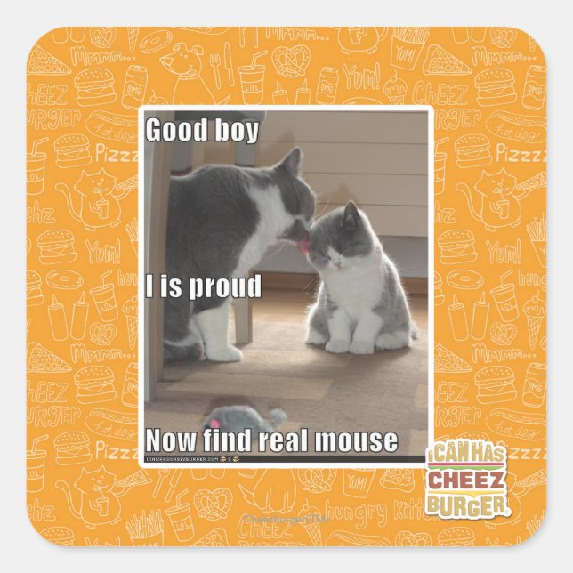 Good boy square sticker (Front)