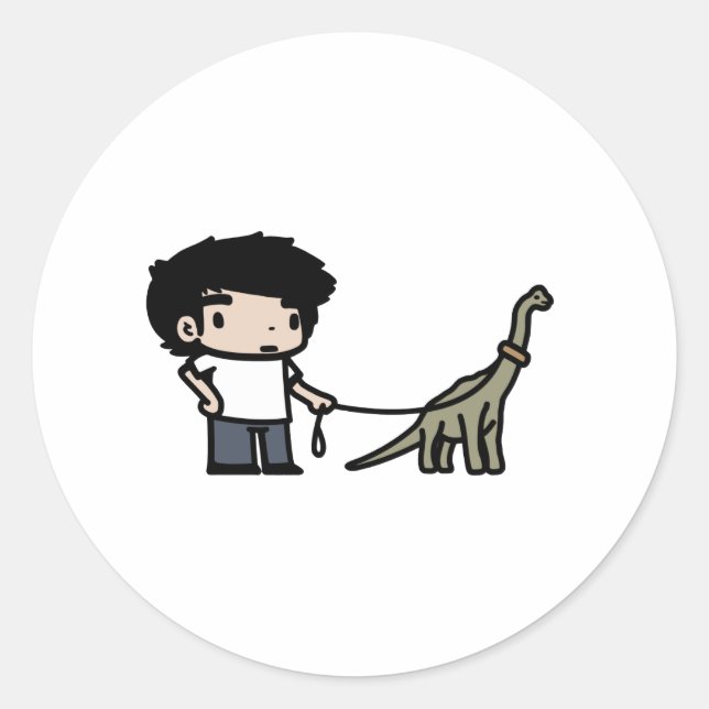 Good Brachiosaurus Classic Round Sticker (Front)