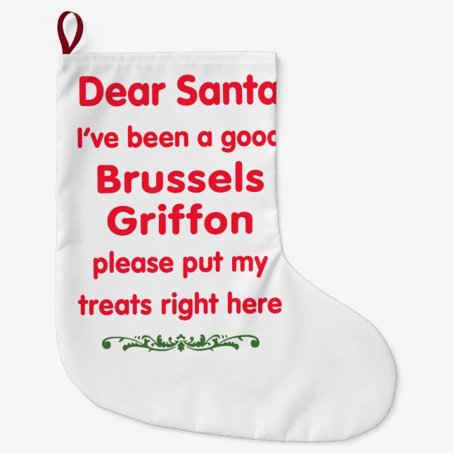 good Brussels Griffon Large Christmas Stocking (Front)