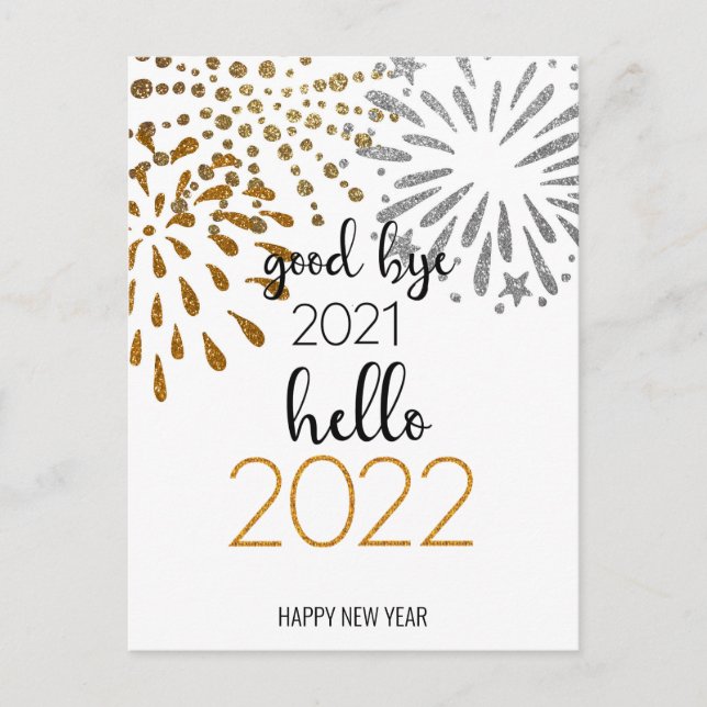 Good Bye 2021 Hello 2022 | Business New Year Holiday Postcard (Front)
