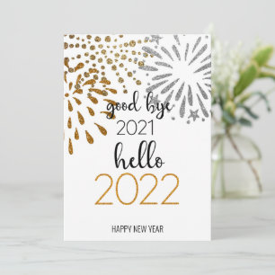 Good Bye 2021 Hello 2022   Festive Fireworks Holiday Card