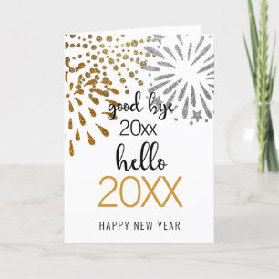 Good Bye 2022 Hello 2023 New Year Festive Firework Holiday Card