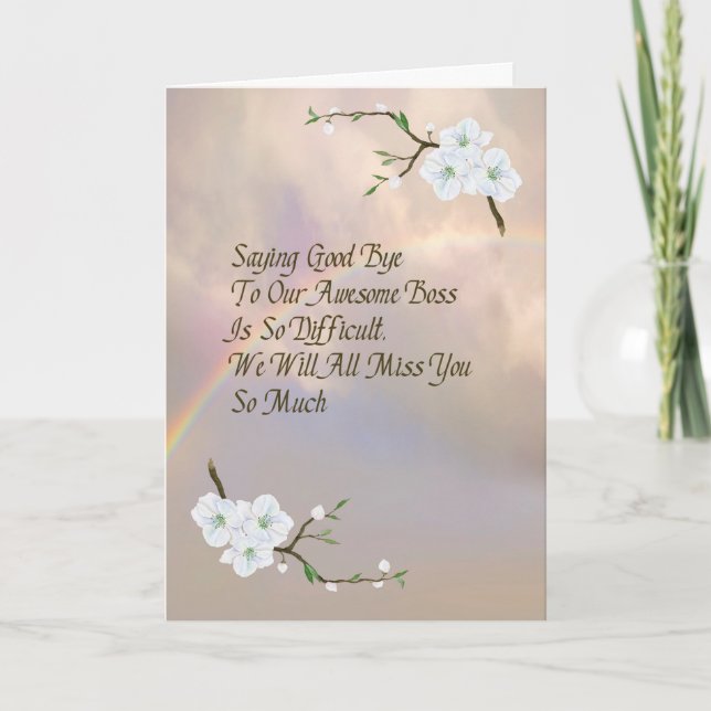 Good Bye Card for Awesome Boss Twilight Rainbow (Front)