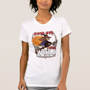 Good Bye Cruel World Witch Halloween Full Moon Spi T-Shirt