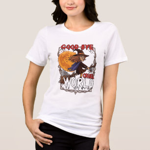 Good Bye Cruel World Witch Halloween Full Moon Spi Tri-Blend Shirt