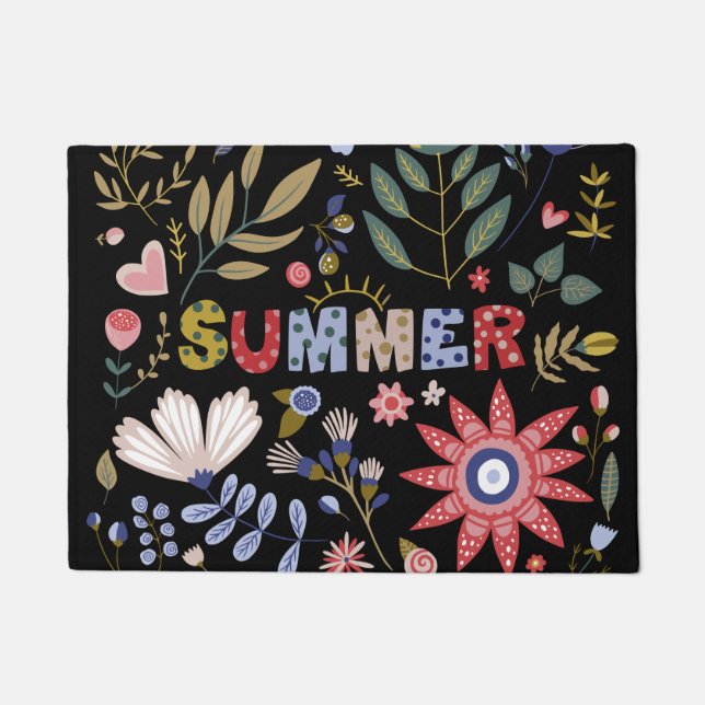 Good bye School, Hello Summer And Flowers Baby  Doormat (Front)
