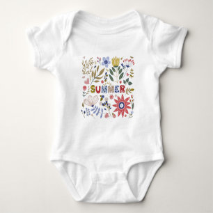 Good bye School, Hello Summer And Flowers  T-Shirt Baby Bodysuit
