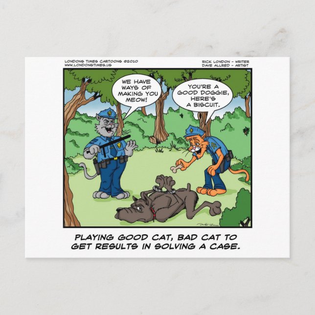 Good Cat Bad Cat U Will Meow Funny Gifts & Tees Postcard (Front)