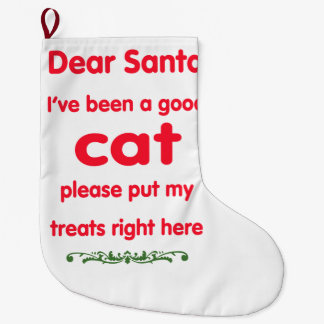 good cat large christmas stocking