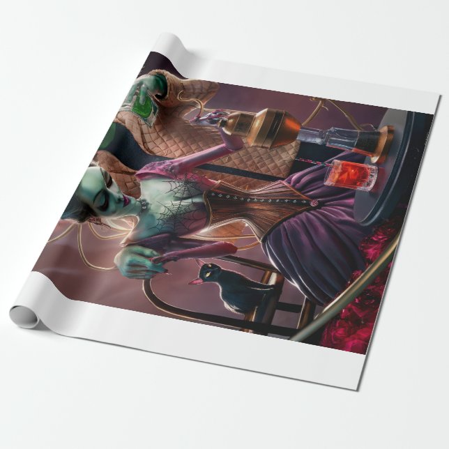 Good Chemistry, Frankenstein Monster & His Bride  Wrapping Paper (Unrolled)