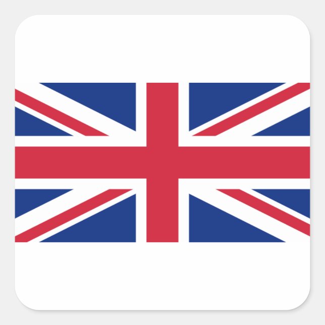 Good colour UK United Kingdom flag "Union Jack" Square Sticker (Front)