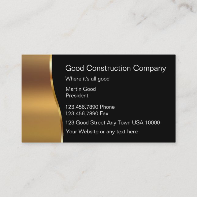 Good Construction Business Cards (Front)