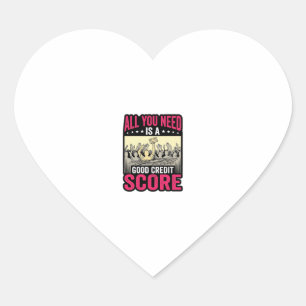 Good Credit Score Vintage Funny Finance Shirt_1 Heart Sticker
