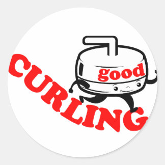[ GOOD CURLING ] Retro "Stone Guy" Gifts by SKO Classic Round Sticker